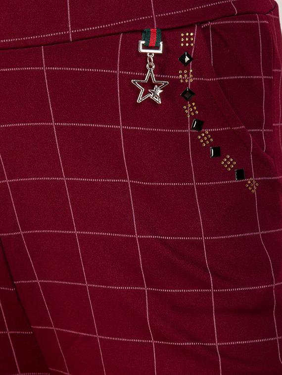 high rise embellished straight trouser - 16646444 - Zoom Image - 5