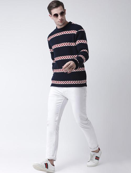 navy blue striped pullover - 16646603 - Standard Image - 1