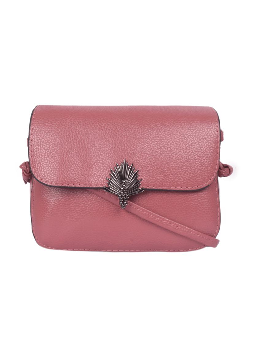 pink leatherette (pu) regular sling bag - 16646767 - Zoom Image - 1