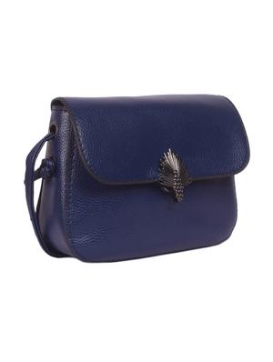 blue leatherette (pu) regular sling bag - 16646771 - Standard Image - 4