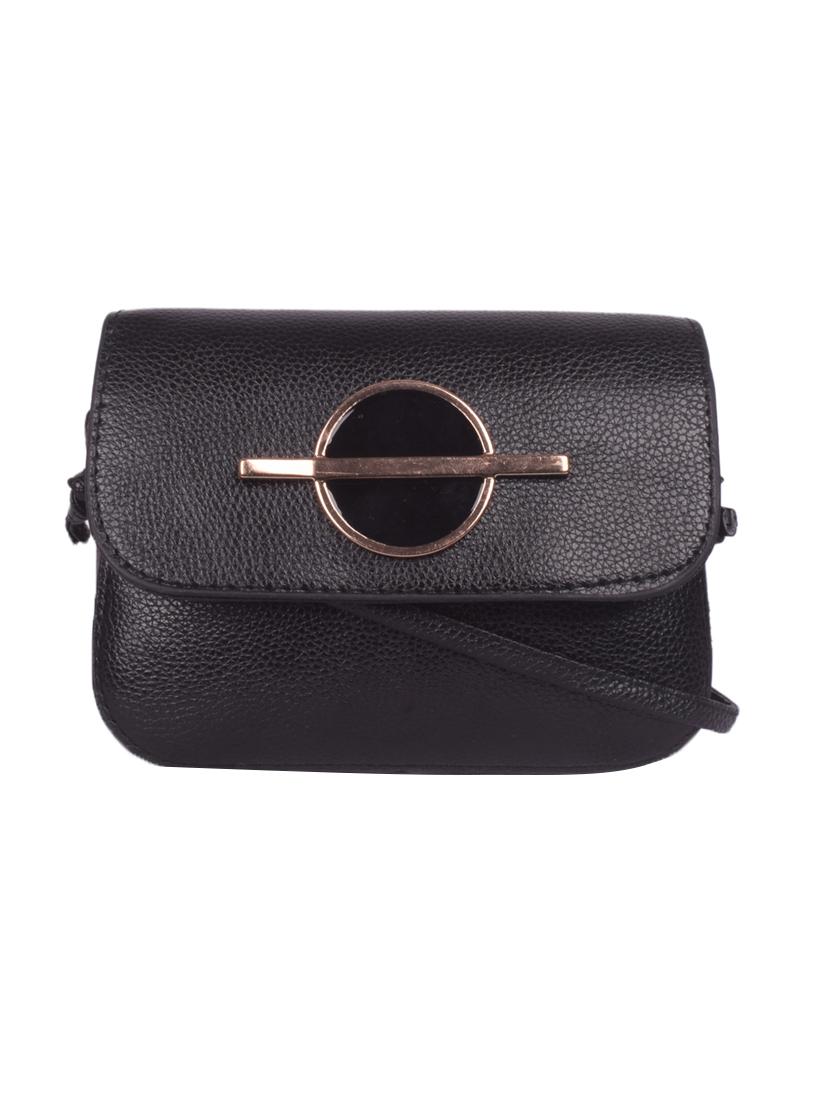 black leatherette (pu) regular sling bag - 16646787 - Zoom Image - 1