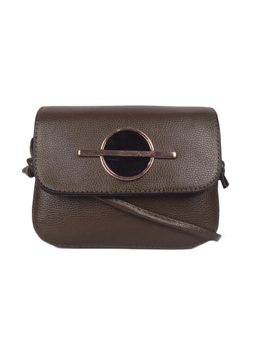 brown leatherette (pu) regular sling bag - 16646790 - Standard Image - 1