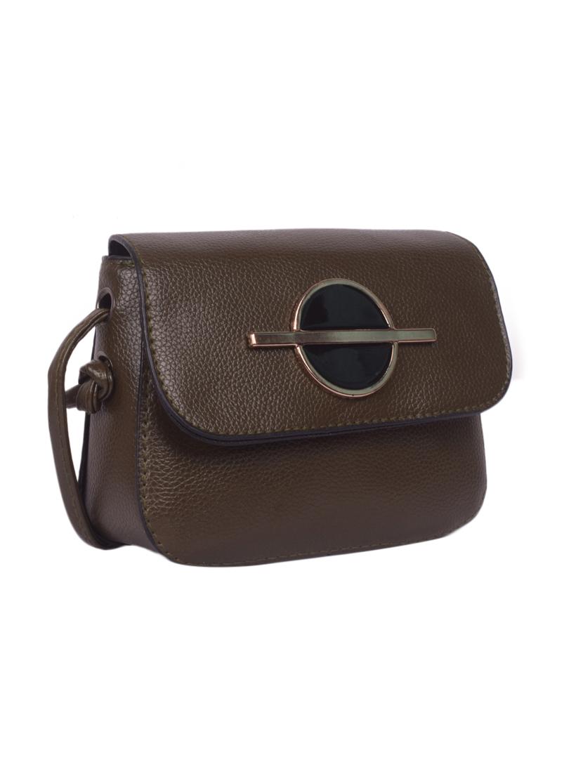 brown leatherette (pu) regular sling bag - 16646790 - Zoom Image - 4