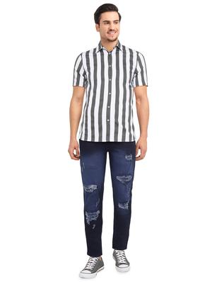blue heavy washed distressed denim jeans - 16646853 - Standard Image - 4