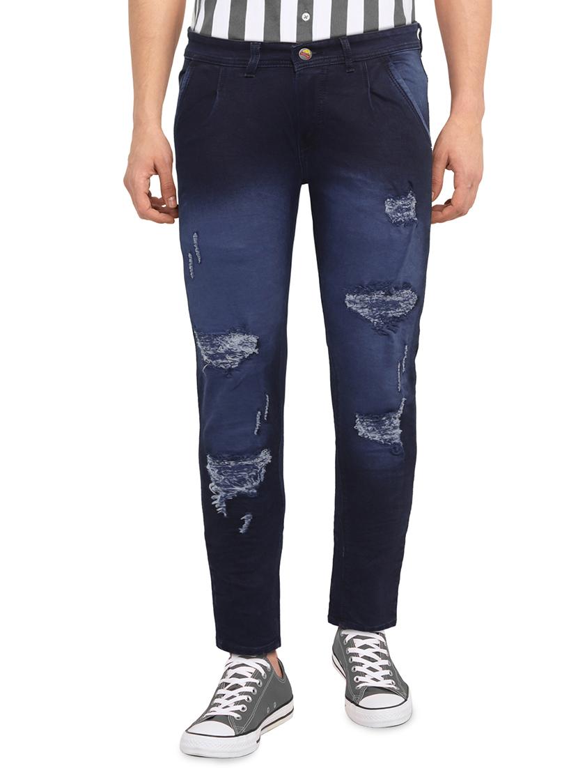 blue heavy washed distressed denim jeans - 16646853 - Zoom Image - 1