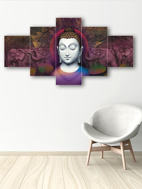 lord buddha premium canvas painting set of 5 - 16648111 - Standard Image - 1