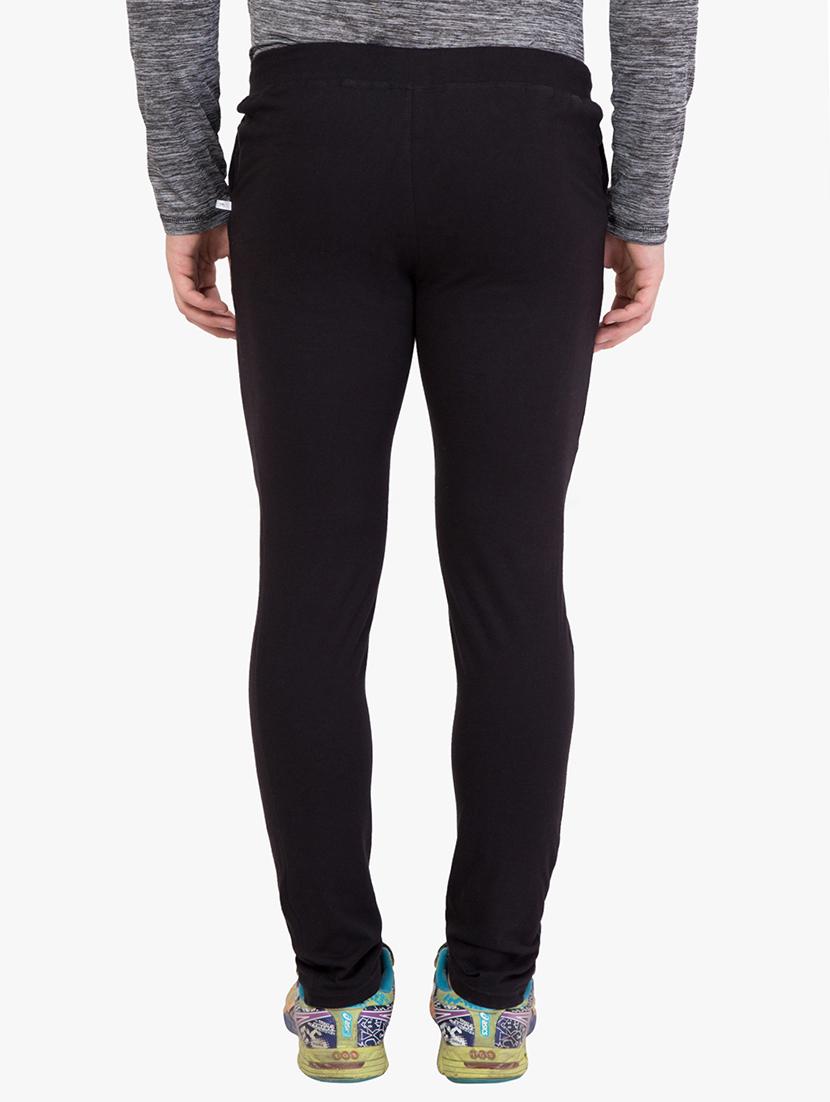 black solid full length track pant - 16648490 - Zoom Image - 3
