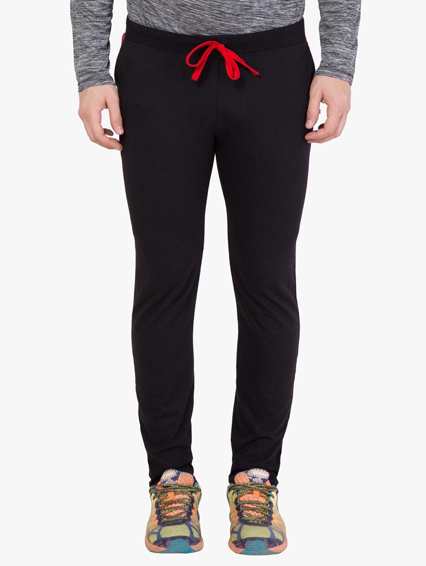 black solid full length track pant - 16648494 - Zoom Image - 1