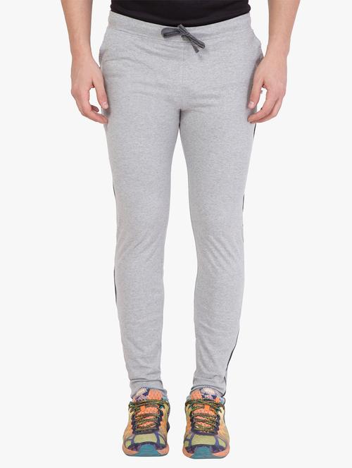 grey solid full length track pant - 16648495 - Standard Image - 1