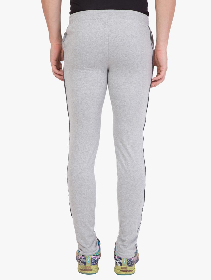 grey solid full length track pant - 16648495 - Zoom Image - 3