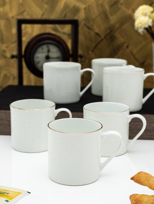 bone china tea cups with real gold line (set of 6) - 16648568 - Very Small Image - 1