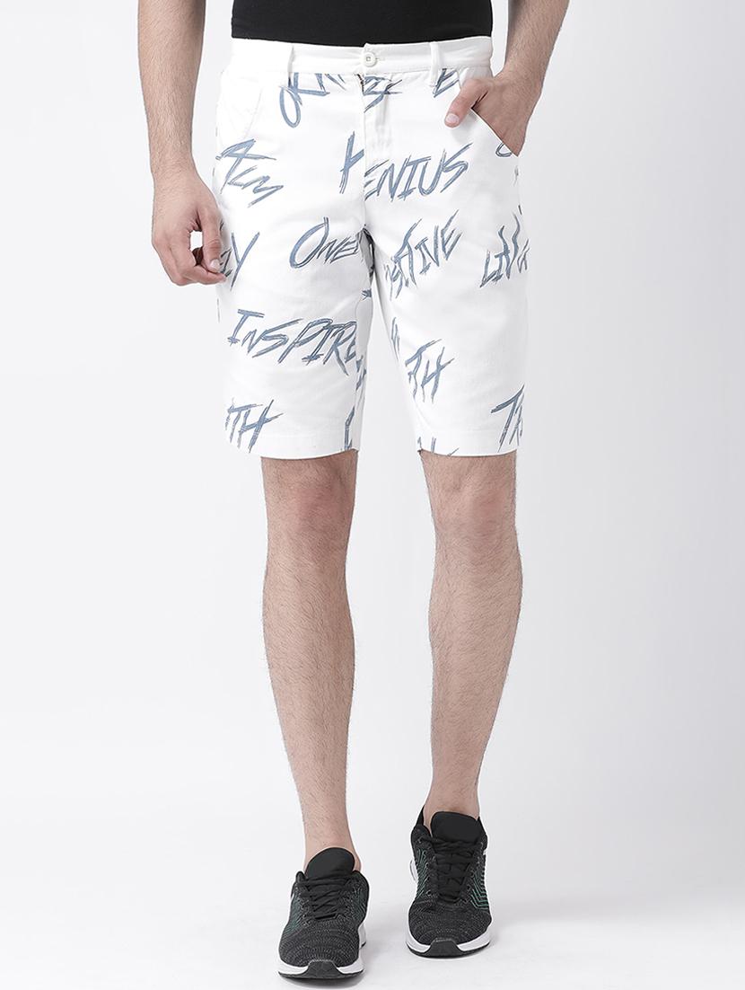 white typographic print bermuda shorts - 16648810 - Zoom Image - 1