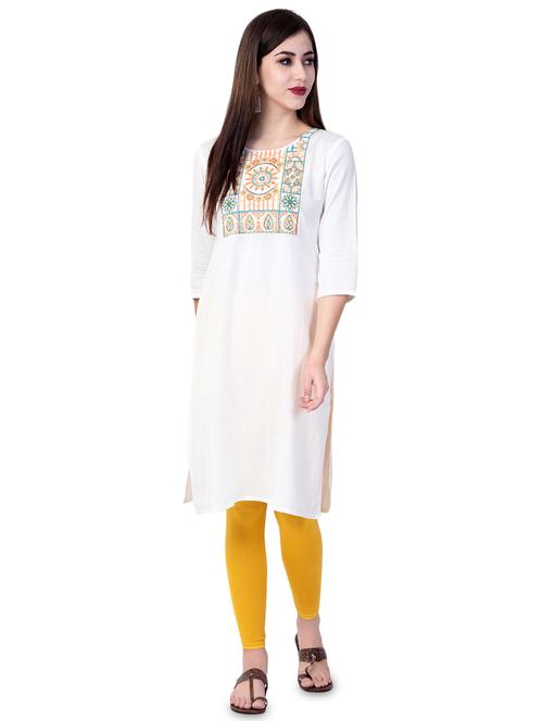 embroidered straight kurta - 16648907 - Standard Image - 1
