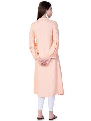 embroidered a-line kurta - 16648909 - Standard Image - 3
