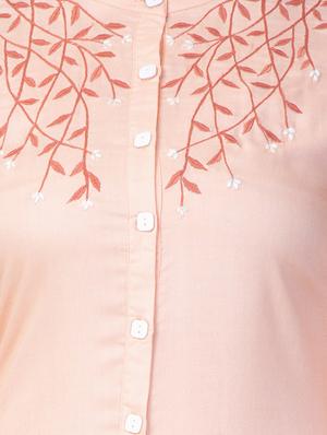 embroidered a-line kurta - 16648909 - Standard Image - 4