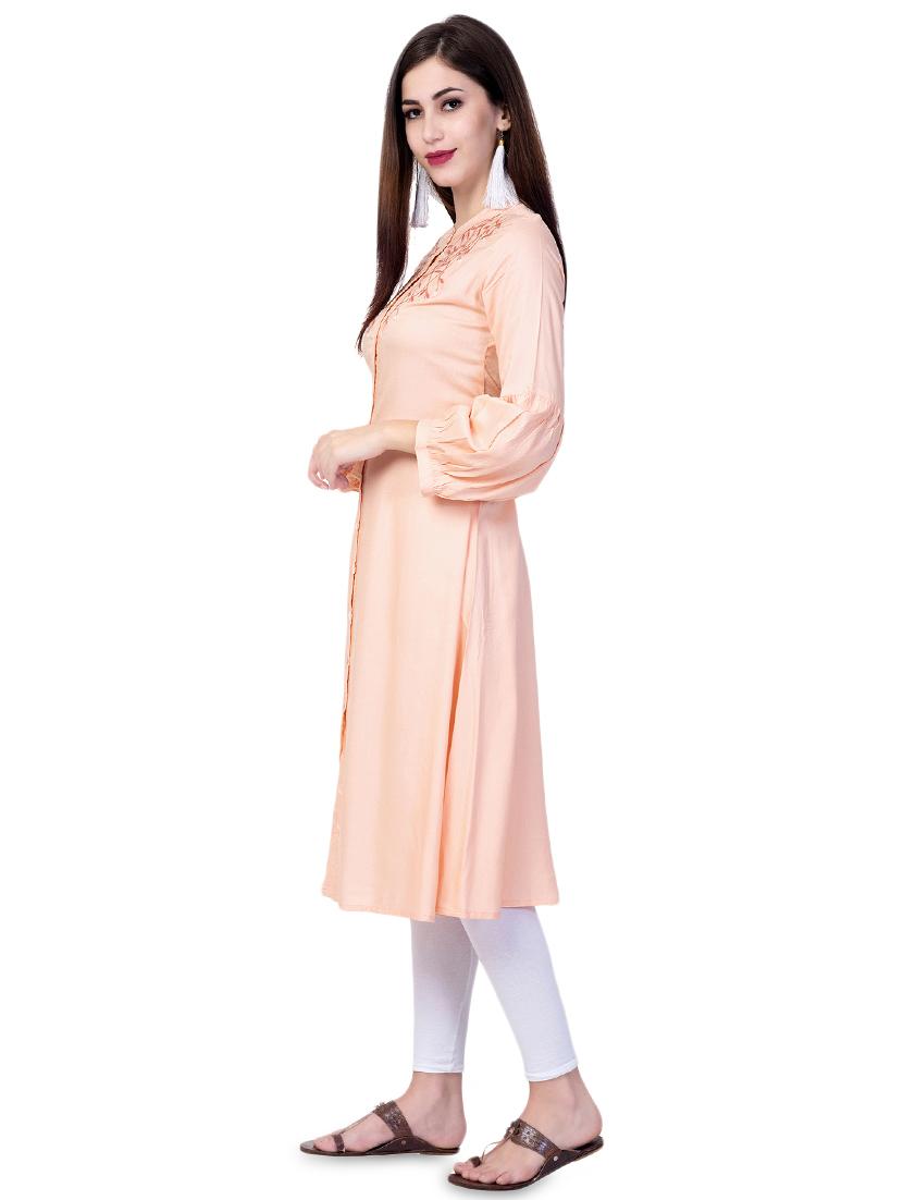 embroidered a-line kurta - 16648909 - Zoom Image - 2