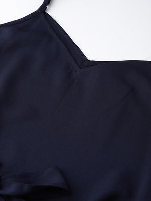 tie front solid belted dress - 16649223 - Standard Image - 5