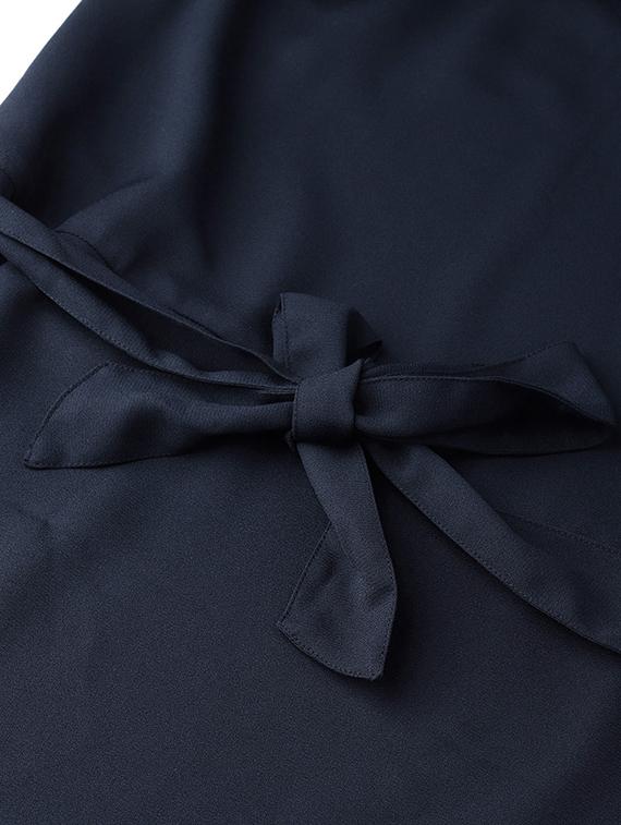 tie front solid belted dress - 16649223 - Zoom Image - 6