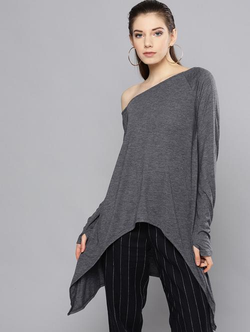 off shoulder asymmetric top - 16649233 - Standard Image - 1