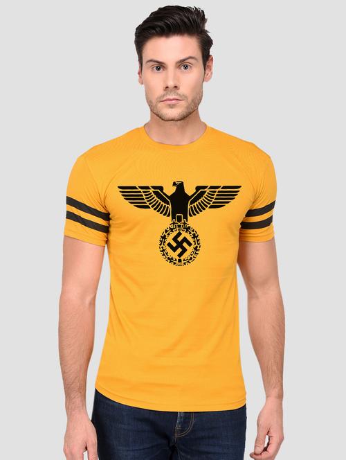 yellow chest print t-shirt - 16649310 - Very Small Image - 1