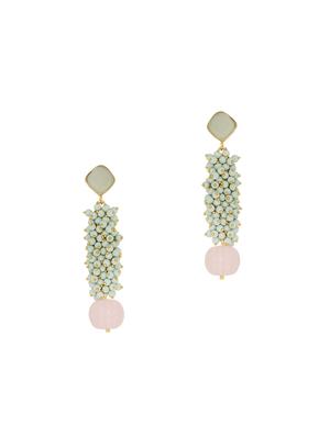 pink brass drop earring - 16649342 - Standard Image - 2