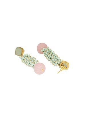 pink brass drop earring - 16649342 - Standard Image - 3