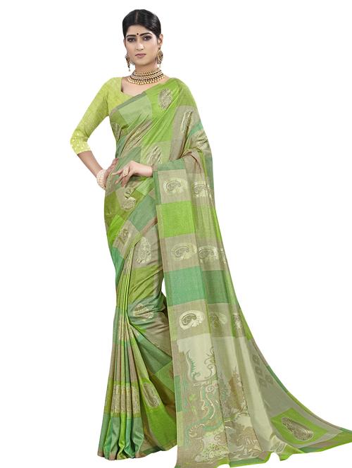 paisley printed saree with blouse - 16649416 - Standard Image - 1