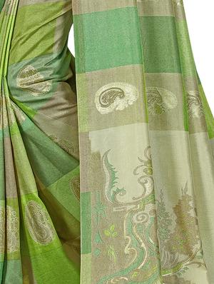 paisley printed saree with blouse - 16649416 - Standard Image - 2