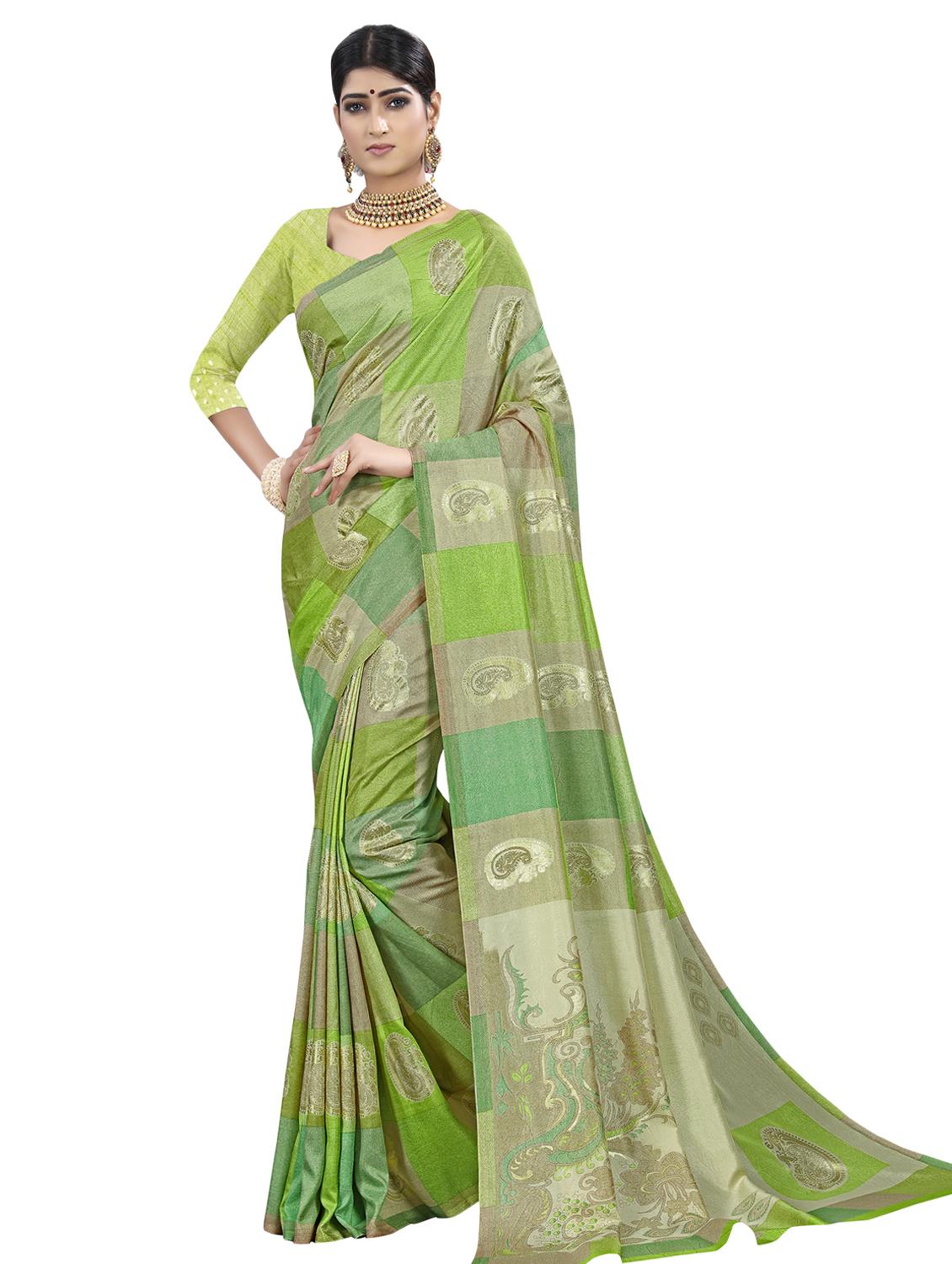 paisley printed saree with blouse - 16649416 - Zoom Image - 1