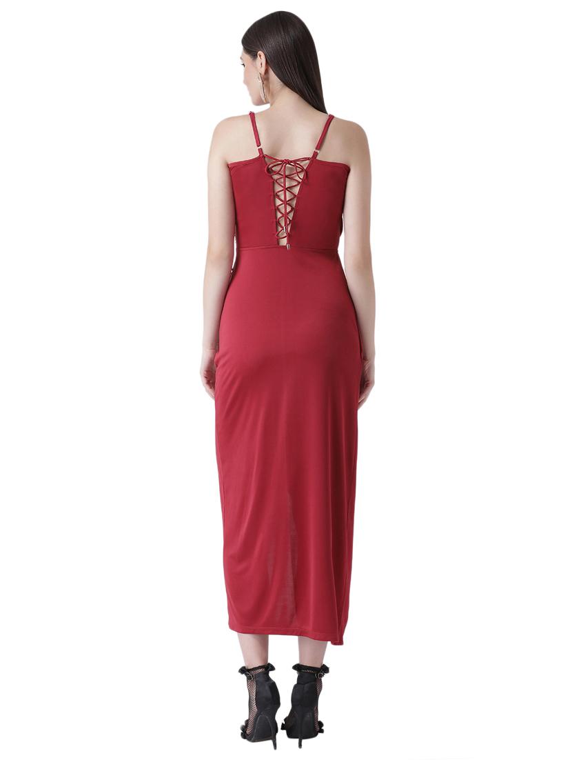 criss cross tie up back wrap dress - 16649453 - Zoom Image - 3
