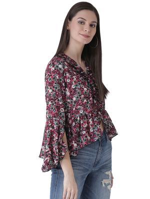 bell sleeved floral ruffle top - 16649454 - Standard Image - 3