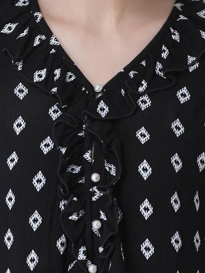 bell sleeved floral ruffle top - 16649455 - Standard Image - 5