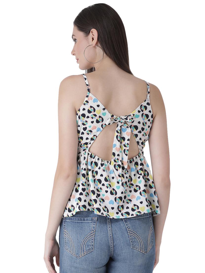 cami neck tie back peplum top - 16649465 - Zoom Image - 4