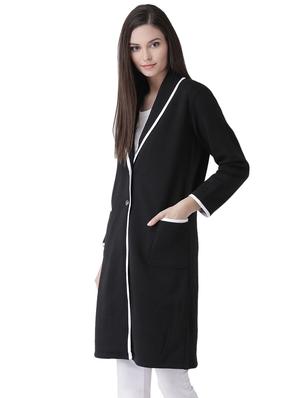 contrast piping long sleeved coat - 16649483 - Standard Image - 3