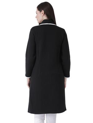 contrast piping long sleeved coat - 16649483 - Standard Image - 4