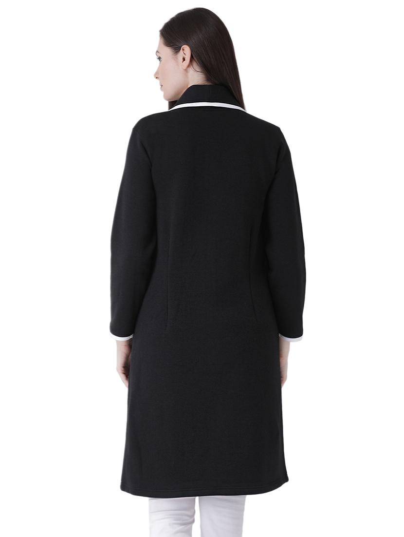 contrast piping long sleeved coat - 16649483 - Zoom Image - 4