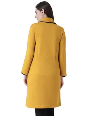 contrast piping long sleeved coat - 16649485 - Standard Image - 4