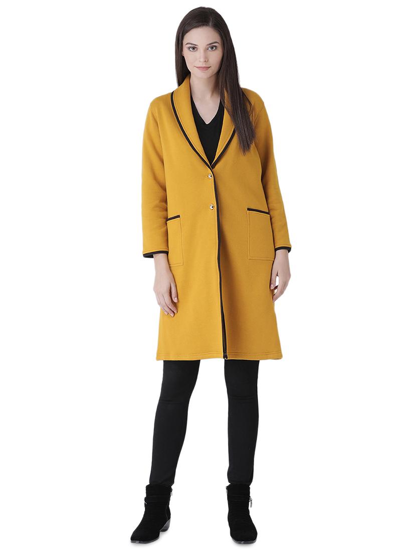contrast piping long sleeved coat - 16649485 - Zoom Image - 1