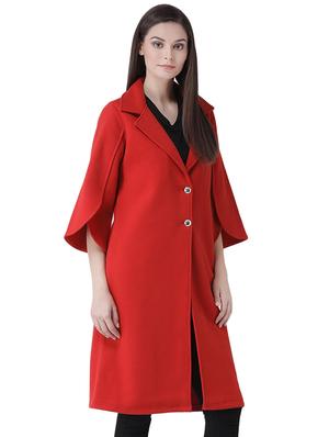 tulip sleeved lapel neck long coat - 16649486 - Standard Image - 3