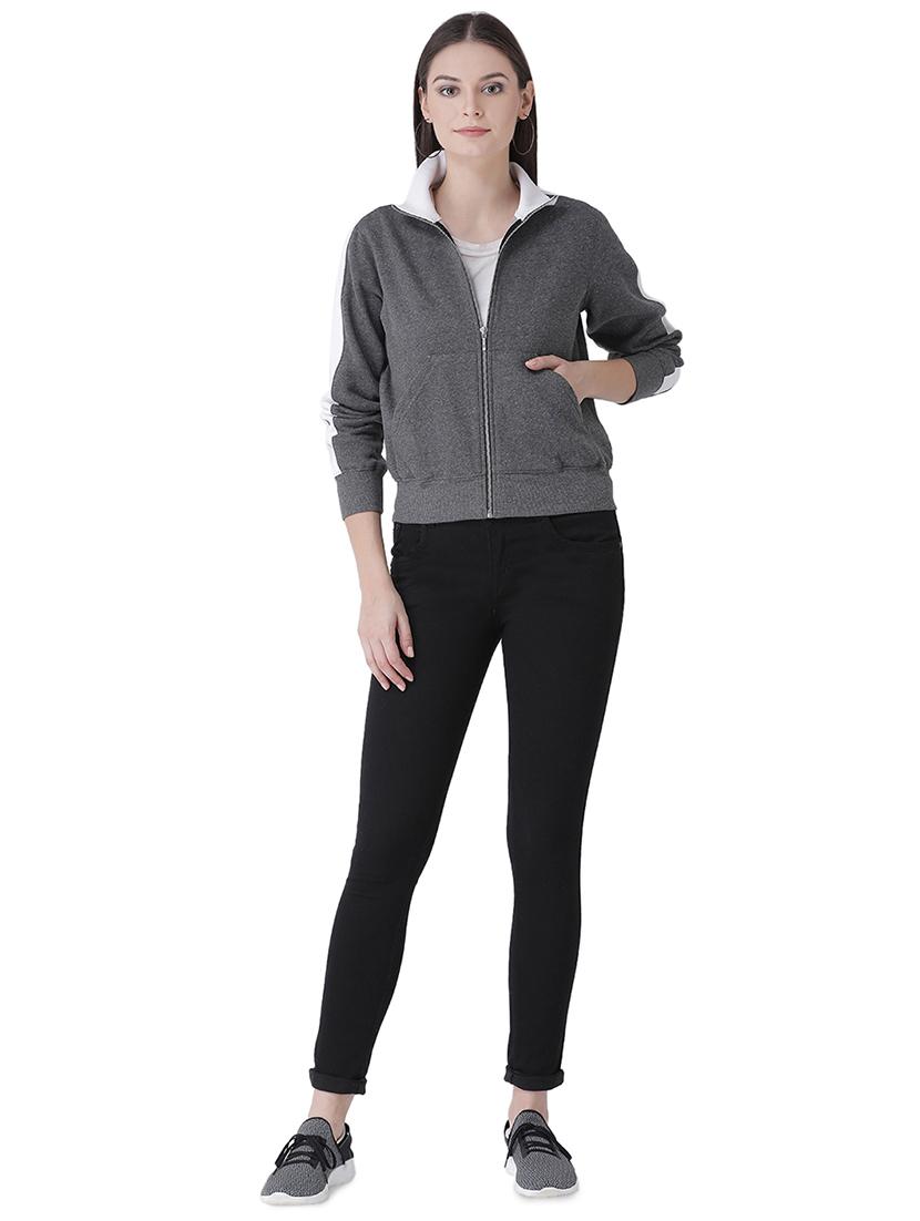 contrast strap long sleeved jacket - 16649489 - Zoom Image - 1