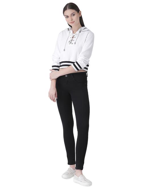 criss cross tie up hooded sweatshirt - 16649502 - Standard Image - 1