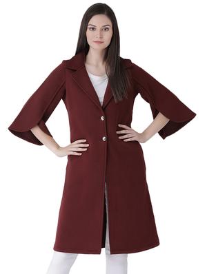 tulip sleeved lapel neck long coat - 16649506 - Standard Image - 2
