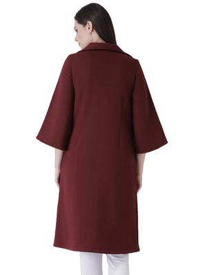 tulip sleeved lapel neck long coat - 16649506 - Standard Image - 4