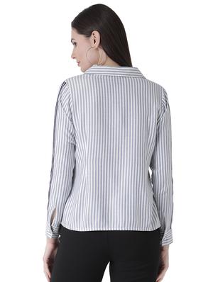 lapel neck striped shirt - 16649526 - Standard Image - 4