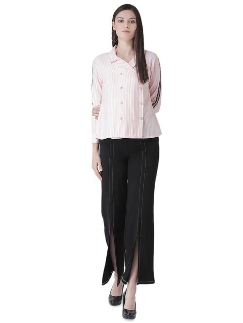 lapel neck striped shirt - 16649527 - Standard Image - 1