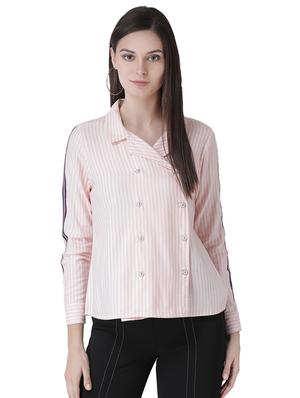 lapel neck striped shirt - 16649527 - Standard Image - 2