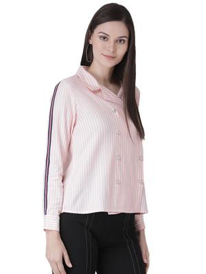 lapel neck striped shirt - 16649527 - Standard Image - 3