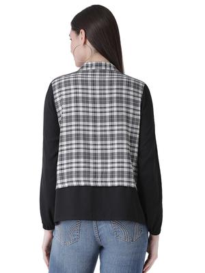mandarin neck checkered jacket - 16649532 - Standard Image - 4
