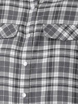 mandarin neck checkered jacket - 16649532 - Standard Image - 5