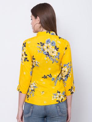 mandarin neck floral top - 16649560 - Standard Image - 4